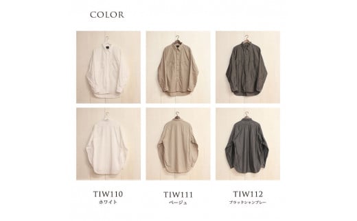 47-10　播州織メンズシャツ「US CHAMBRAY WORK SHIRT」（1着）　TIW_111（ベージュ）・Mサイズ