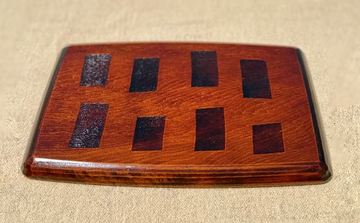 ＜香川漆器＞30cm長角胴張盆　ノミ目スリ漆【1620843】