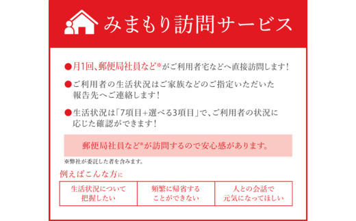 神埼市内みまもり訪問サービス(12ヶ月) 【支援 電話 防犯 お見守り 支援品 お礼の品 郵便局】(H068103)