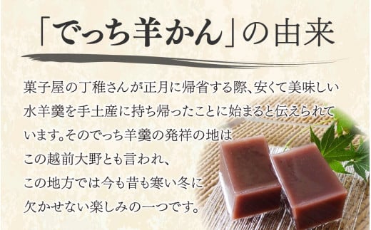 【先行予約】福井県大野市 冬の名物 でっち羊かん（御菓子司おさや）小サイズ（正味420g）×4箱【11月下旬以降 順次発送】