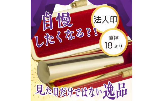 印鑑 【金色印鑑】 はんこ 18ミリ (法人印) 合金 群馬県 千代田町 合金 金色 金 ゴールド 1本 ハンコ 特許 銀行印 実印 受注生産 送料無料 お取り寄せ ギフト 贈り物 贈答用 プレゼント