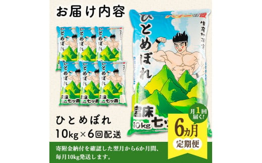 ＜6か月定期便＞ひとめぼれ 60kg お米 おこめ 米 コメ 白米 ご飯 ごはん おにぎり お弁当 宮城産 頒布会【赤間農業開発株式会社】ta301