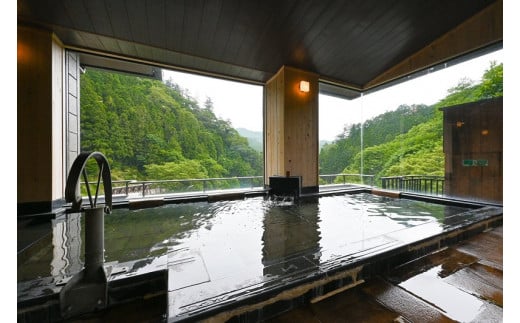 【名栗温泉 大松閣】展望大浴場での入浴付き 山の茶屋 ペア食事券[52210210]