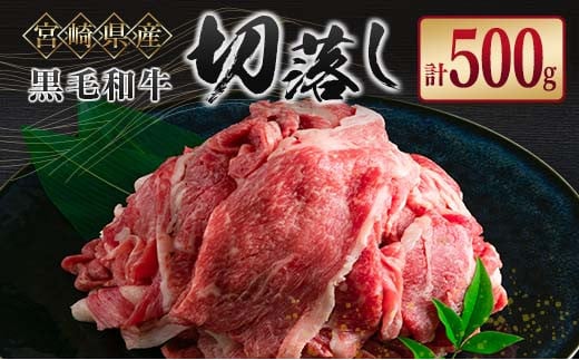 宮崎県産 黒毛和牛切落し 500g【A286】