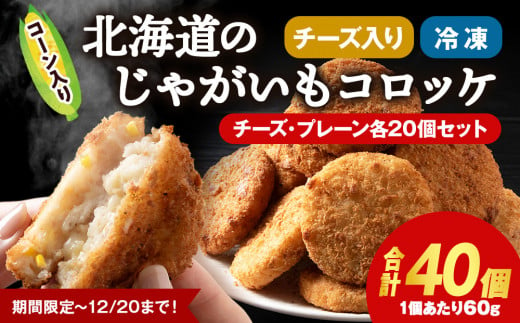 数量限定 期間限定 じゃがいも コロッケ 食べ比べ セット 計2箱 冷凍 チーズ ジャガイモ 芋 いも