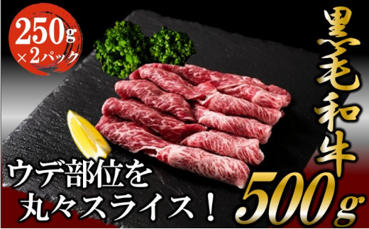 黒毛和牛 ウデ スライス 約500g 国産 お肉 和牛 牛 精肉 食品 [№5802-0953]