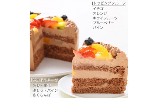 フルーツ生チョコケーキ 5号 アレルギー対応 卵 不使用 ケーキ 生チョコ クリーム イチゴ オレンジ キウイフルーツ 桃 ぶとう さくらんぼ パイナップル 洋菓子 焼菓子 デザート スイーツ チョコ チョコレート ケーキ ロールケーキ シュークリーム エクレア モンブラン 果物 フルーツ 誕生日 記念日 結婚記念日 内祝い 送料無料 徳島県 阿波市 CAKE EXPRESS