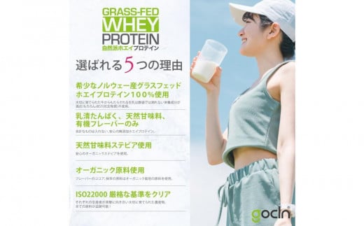 最高級グラスフェッドホエイプロテイン使用。GoCLN(ゴークリーン）自然派ホエイプロテイン 1kg ＜抹茶味＞