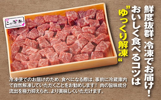 この華牛 サイコロステーキ 500g《国産牛100%》 宮崎有田牧場直送 [赤身 赤身肉 牛肉 お肉 贈答用 ギフト ステーキ ブランド牛 宮崎県高原町]  TF0618-P00037