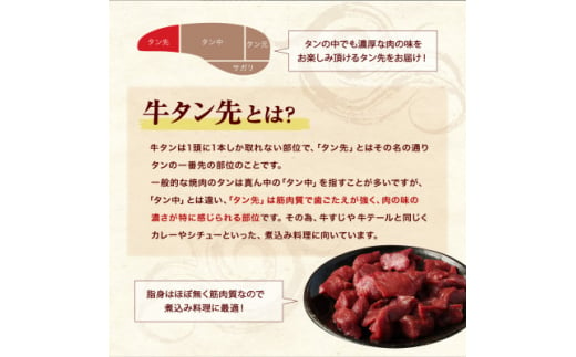 仙台名物 牛タン先 コロコロカット 下味付 400g×5パック 合計2kg 煮込み用【1486799】