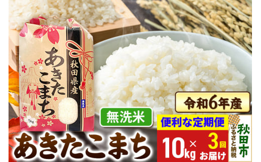 《定期便3ヶ月》 あきたこまち 10kg(5kg×2袋) 令和6年産 新米  【無洗米】秋田県産