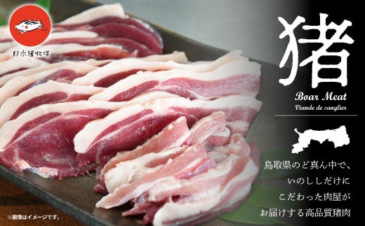 鳥取県産天然猪肉ミックススライス 200g ジビエ イノシシ 小分け