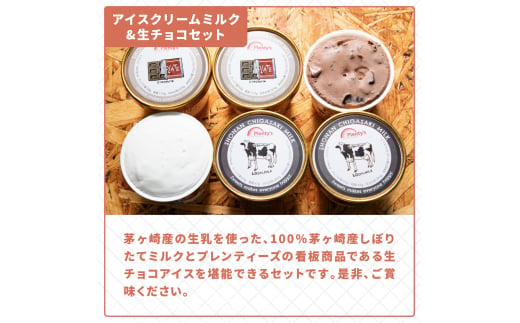 湘南茅ヶ崎の人気店 プレンティーズのしぼりたてミルク＆生チョコアイスクリーム堪能セット【のし無】