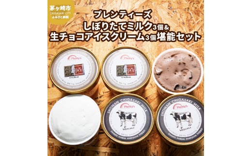 湘南茅ヶ崎の人気店 プレンティーズのしぼりたてミルク＆生チョコアイスクリーム堪能セット【のし無】