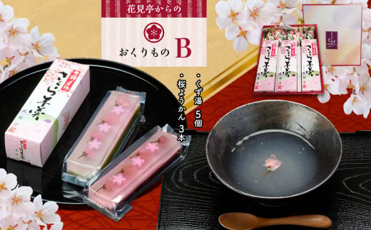 花見亭からのおくりもの【B】｜桜 ようかん 葛湯 生姜 ゆず 葛 くず 菓子