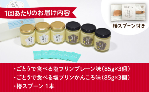 【全12回定期便】 ごとうで食べる 塩プリン 6個 椿スプーン付き / スイーツ おやつ お菓子 塩