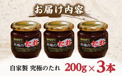 自家製 究極のたれ 200g×3本セット 手作り 焼き肉のタレ 野菜炒め 焼き肉 調味料 オリジナル タレ 焼肉 【肉のみやべ】 [YAC023]