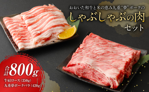 おおいた 和牛 と 米の恵み 九重 “夢”ポーク しゃぶしゃぶ 肉 セット 計800g