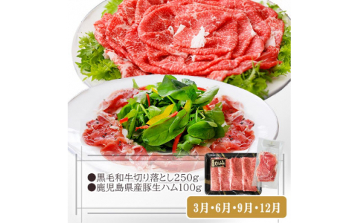 ＜お肉充実定期便＞黒毛和牛・すき焼き・黒豚・焼肉・しゃぶしゃぶ　3回配送　OO-0005_ 定期便 牛肉 肉 お肉 ロース バラ スライス 焼肉 しゃぶしゃぶ すき焼き 切り落とし 生ハム 人気 【1536385】