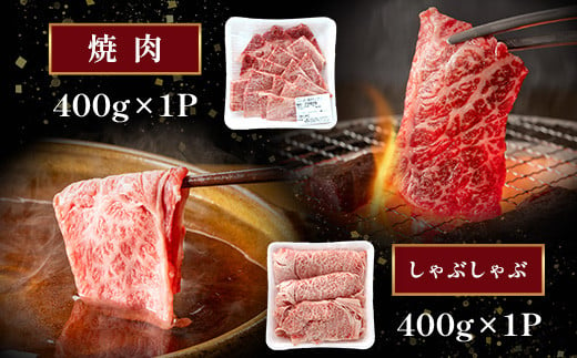 A4・A5 くまもと黒毛和牛 ロース セット 計800g ( すき焼き / 焼肉 各400g ) 