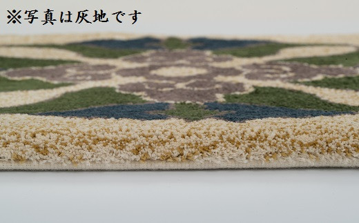 色をお選びいただけます　鍋島緞通[手刺繍]蟹牡丹中心柄 40×40cm：B850-003