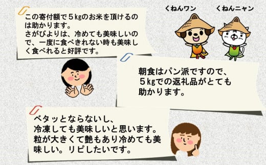 【令和6年産 新米】さがびより 精米 5kg【特A受賞米 米 5kg お米 コメ こめ 国産 美味しい ブランド米 人気 ランキング】(H015184)