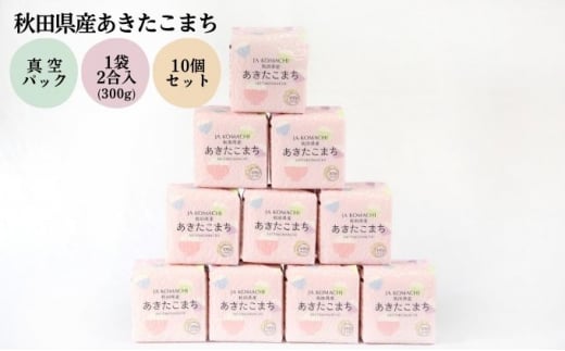 秋田県産 あきたこまち 真空キューブ米セット 300g×10個 合計3kg 令和6年産