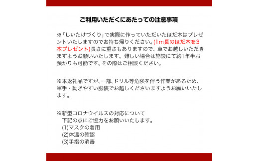 7. 原木しいたけづくり体験チケット(昼食付) 1名様 桃源郷はなしの里 岡山県矢掛町《30日以内に出荷予定(土日祝除く)》