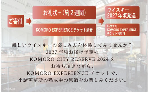 KOMORO CITY RESERVE 2024（ウイスキー）＋KOMORO EXPEROENCE(体験ペアチケット）小諸市 ウイスキー[№5915-1437]