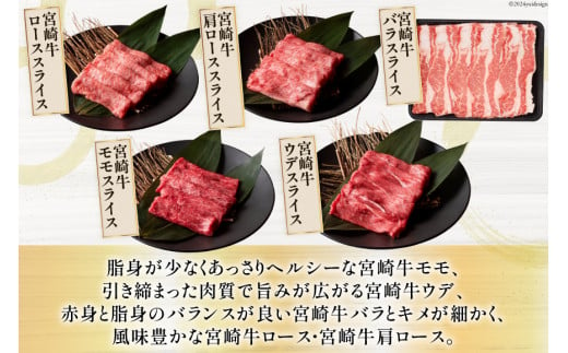 牛肉 定期便 宮崎牛スライスセット 6ヶ月定期便 [ミヤチク 宮崎県 美郷町 31au0060] 冷凍 スライス 小分け 個包装 牛モモ 牛バラ 牛 牛ロース 牛肩ロース