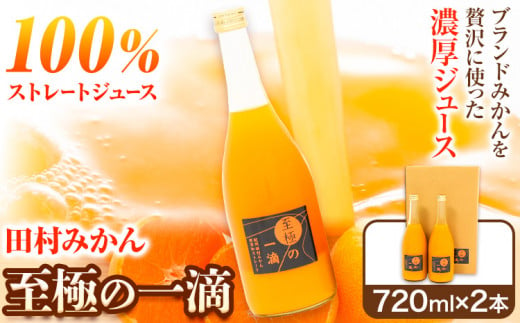 田村みかんの新鮮100％ジュース「至極の一滴」 720ml×2本入り 厳選館 《30日以内に出荷予定(土日祝除く)》 和歌山県 日高町 オレンジジュース みかんジュース フルーツジュース 田村みかん 100%使用