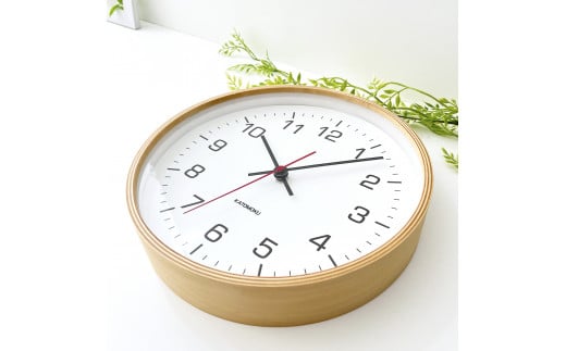 【A-168】KATOMOKU plywood clock 4 ナチュラル km-44N