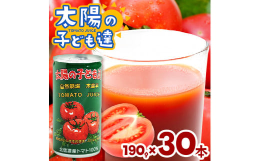 太陽の子ども達 190g  30本入 1箱  | 飲料 トマトジュース 木島平村産 トマト100％ 木島平村 長野県 信州 北信州 北信州産トマト100％ 