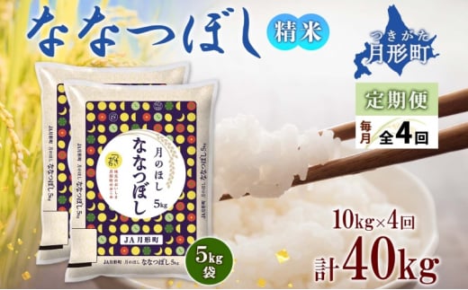 北海道 定期便 4ヵ月連続4回 令和6年産 ななつぼし 5kg×2袋 特A 精米 米 白米 ご飯 お米 ごはん 国産 北海道産 ブランド米 おにぎり ふっくら 常温 お取り寄せ 産地直送 R6年産 送料無料  [№5783-0404]