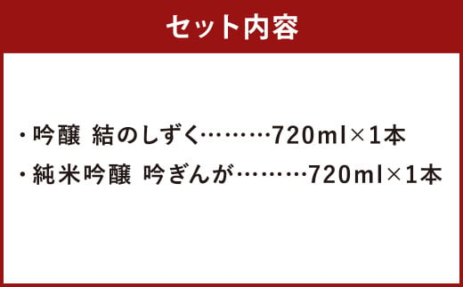 【南部美人】吟醸  結のしずく＆純米吟醸  吟ぎんが