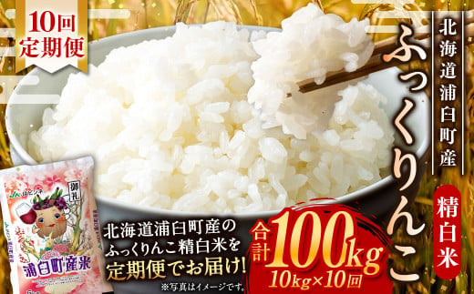 【10回定期便】浦臼産ふっくりんこ 精白米 10kg（5kg×2袋）