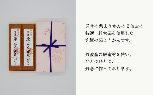 贅沢 栗ようかん2本入り 【 京都 綾部 和菓子 贈り物 贈答 プレゼント ギフト 手作り 栗 くり 大栗 小豆 こしあん 銀寄栗 羊羹 プレゼント 丹波 スイーツ 栗羊羹 】