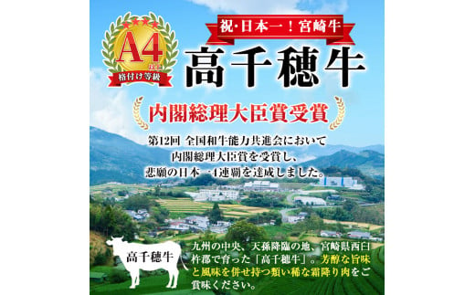 ＜定期便・6回(連続)＞高千穂牛・定期便(6ヶ月)国産 宮崎県産 宮崎牛 牛肉 イチボ ランプ モモ サーロイン ステーキ A4 和牛【MT008】【JAみやざき 高千穂牛ミートセンター】