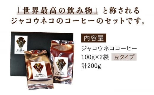 【豆タイプ】ジャコウネココーヒー100g×2（200g） [FBR025]