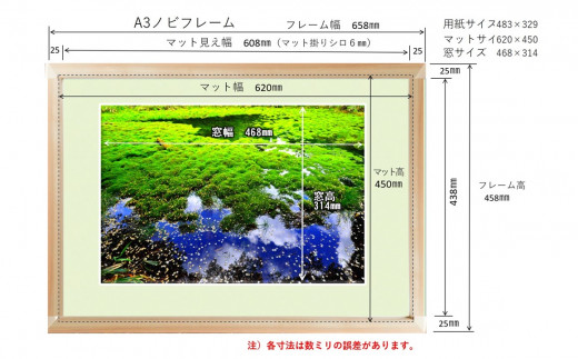 【エゴノキの花模様】写真フレーム【久万材フレーム入り風景写真 658mm×458mm】｜ 絵画 久万 石鎚 風景 景色 アート作品 額縁 手作り 木工 ヒノキ 手仕事　※離島への配送不可