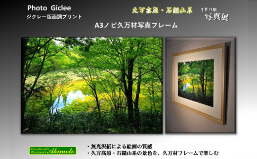 【エゴノキの花模様】写真フレーム【久万材フレーム入り風景写真 658mm×458mm】｜ 絵画 久万 石鎚 風景 景色 アート作品 額縁 手作り 木工 ヒノキ 手仕事　※離島への配送不可