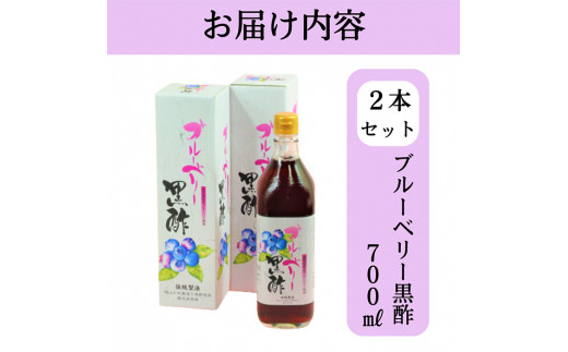 B2-018 黒酢ドリンク(ブルーベリー黒酢(700ml×2本))【かごジン】霧島市 黒酢 酢 お酢 ビネガー 食用酢 フルーツ くだもの ブルーベリー セット