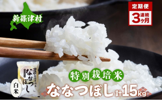 定期便 3ヵ月 北海道 特別栽培 令和6年産 ななつぼし 5kg 精米 米 白米 お米 新米 ごはん ご飯 ライス 道産米 ブランド米 新しのつ米 ふっくら 食味ランキング  産地直送 お取り寄せ カワサキ森田屋 送料無料