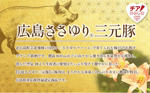 ≪12月下旬発送≫ 豚肉 三元豚 金山寺味噌漬け ささゆりファームの広島ささゆり(R)三元豚（合計350g）_FU100_005