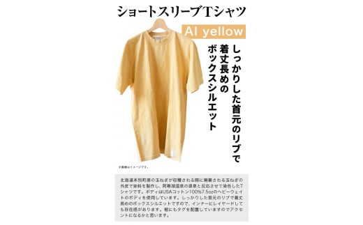 野の色を着る。温泉水・農業廃棄物で染色したショートスリーブ（Ｔシャツ）AI yellow【CC009M】