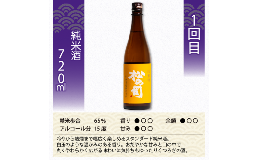 定期便 日本酒 松の司 純米酒 3本 ( 1種類 × 3回 ) 720ml 「純米酒」 「生酛純米酒」 「特別純米酒」 父の日 金賞 受賞酒造 飲み比べ 【 お酒 日本酒 酒 松瀬酒造 人気日本酒 おすすめ日本酒 定番 御贈答 銘酒 贈答品 滋賀県 竜王町 ふるさと納税 父の日 】