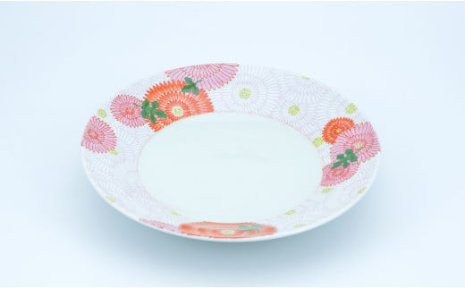 有田焼菊花尽くし 7寸丸盛器【まるぶん】食器 器 うつわ 手描き 21cm A15-278