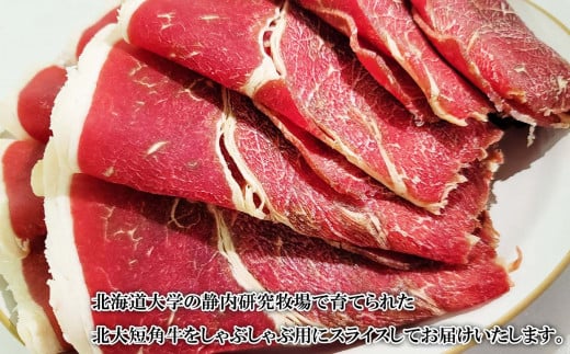 北海道産 北大 短角牛 しゃぶしゃぶ 用 1kg (500g×2パック) 日本短角牛 焼肉 牛肉 希少 北海道大学 