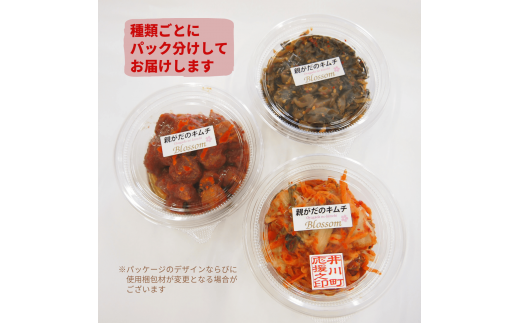 【12月発送先行受付】親がだのキムチ　300g×1種類（白菜）100g×2種類（梅、高菜）