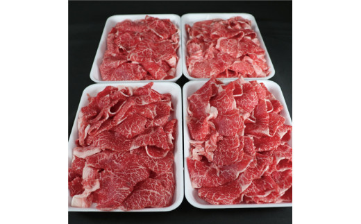 飛騨牛切り落とし　1kg（250ｇ×4P）すき焼き 焼肉 小分け 岐阜市/丸福商店 [ANBO005]